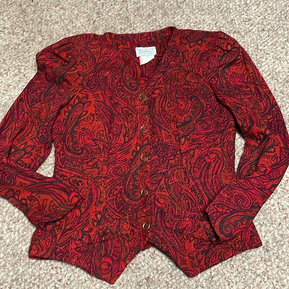 Vintage 80s quilted paisley blazer with shoulder pads in excellent condition - Picture 1 of 10